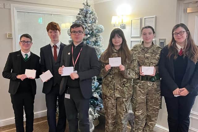 Kettering Buccleuch Academy students visiting Glenmoor Care Home in Corby.