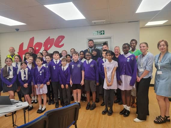 Kettering's Mayor joined local primary school pupils at Hope UK's Gold Street HQ for the Kettering Junior Citizens Scheme day in June.