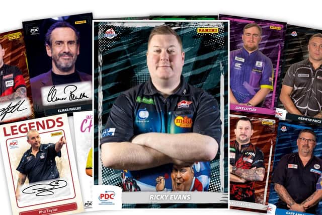 Kettering darts player Ricky Evans will feature in the Panini sticker and trading card collection for the PDC World Darts Championships/Panini