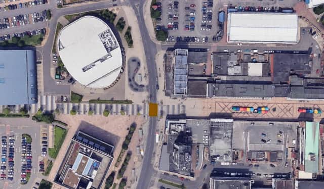 Motorists will not be allowed to drive over the orange section of George Street in Corby from Tuesday.