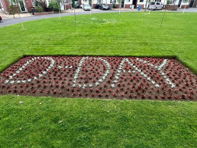 A floral tribute to mark today's anniversary