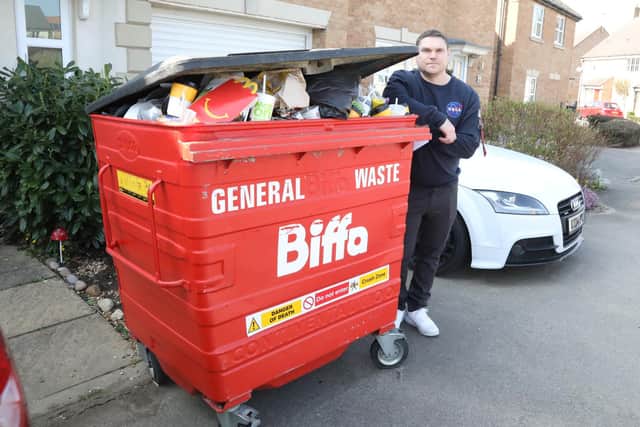 Harry Marchant and his Biffa bin