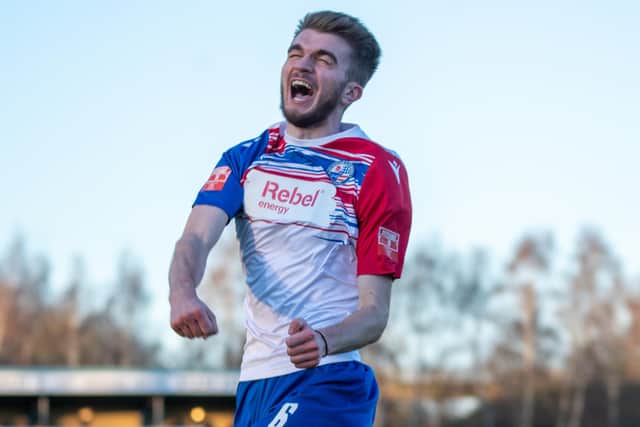 Ryan Hughes' goal was the only high point for Diamonds in a heavy 6-1 defeat at Bedford Town on Boxing Day. Picture by Hawkins Images
