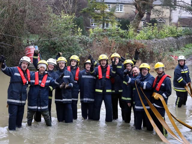 Geddington Volunteer Fire Brigade  winners - the north team - celebrate in the ford