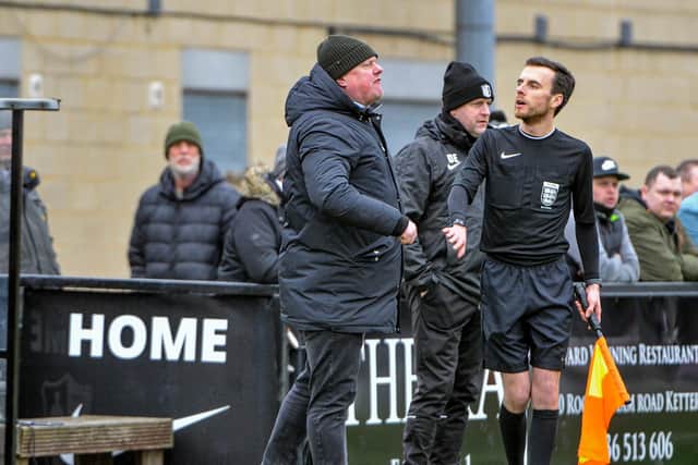 Corby Town boss Gary Setchell has made clear just how important this weekend's home clash with Chasetown is. Picture by by Jim Darrah