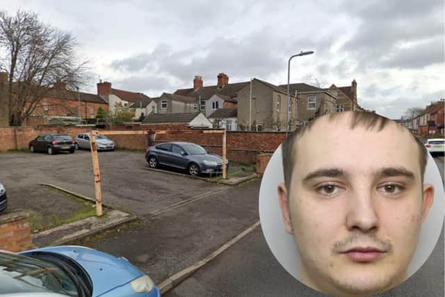 The gang was seen running out of an alleyway close to a residential car park in Newcomen Road, Wellingborough.