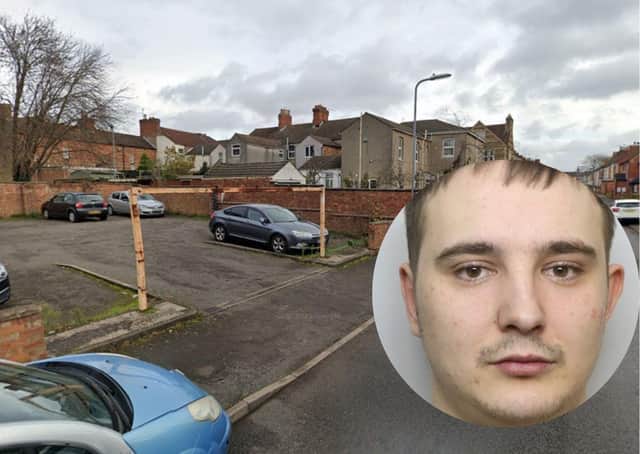 The gang was seen running out of an alleyway close to a residential car park in Newcomen Road, Wellingborough.