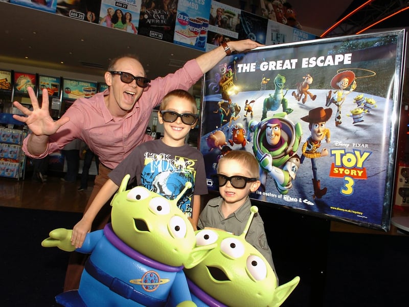 Kettering, The Odeon, Toy Story 3 biggest grossing movie in Kettering Odeon Cinema's history. Rico Smith , 6, with brother Luca Smith, 4, and marketing manager Simon Hopkins. Thursday, 05 August 2010 : Retro special from the archive of the Odeon, Kettering