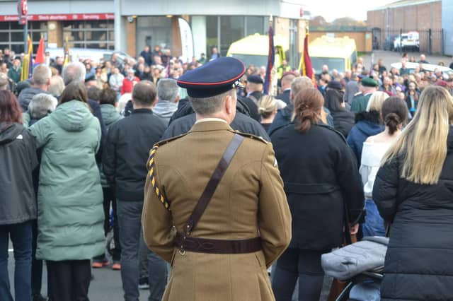 Hundreds gather at Broad Green in Wellingborough to pay respects at Remembrance Sunday service