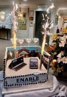 Celebration with cake crafted by the homes talented chef