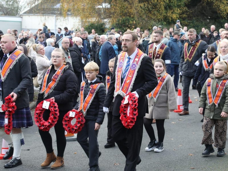 Corby RBL Remembrance Sunday parade and service at Corby War Memorial/