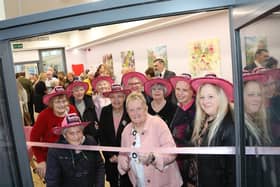 Kettering General Hospital, Crazy Hats Lounge and courtyard garden opened - Glennis Hooper founder of Crazy Hats charity with members at KGH /National World