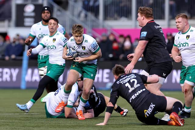 Fin Smith in action for Saints against Saracens (photo by David Rogers/Getty Images)