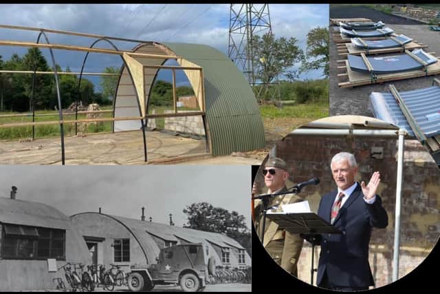 The Nissen hut and metal panels that were stolen/ the base during the Second World War/Neill Howarth chairman of the 384th Bombardment Group Museum