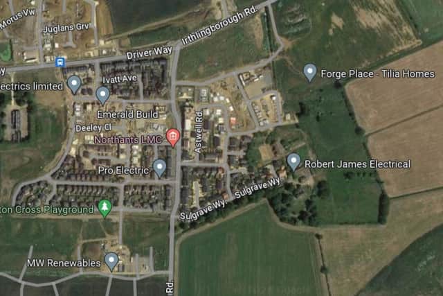 The housing development would have been part of the Stanton Cross urban extension, to the east of Wellingborough.Credit: Google