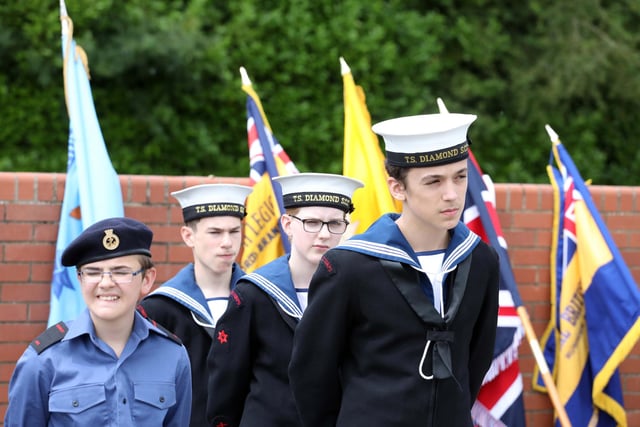 Cadets line up before the Rushden Armed Forces Day Parade