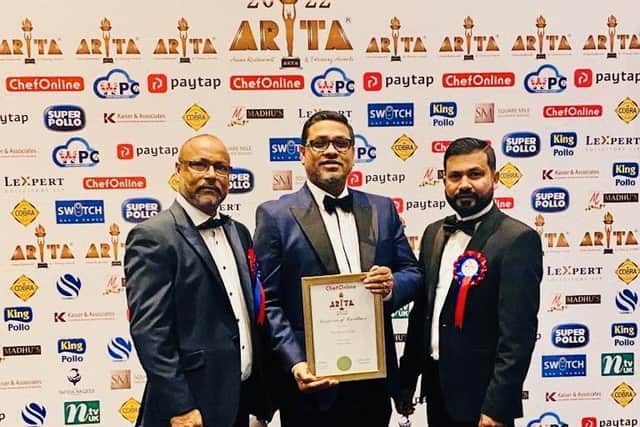 L-r Salim Khan (chef), Mohamed Rahman (director), Monsur Abul (manager)