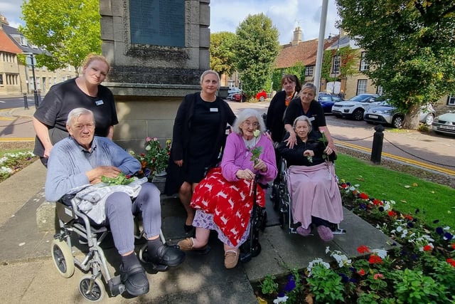 Residents and staff of The Shubbery nursing home in Higham Ferrers paid their respects to The Queen at the war memorial in the town square. Manager Gemma Jarvis said it was important to mark the occasion.