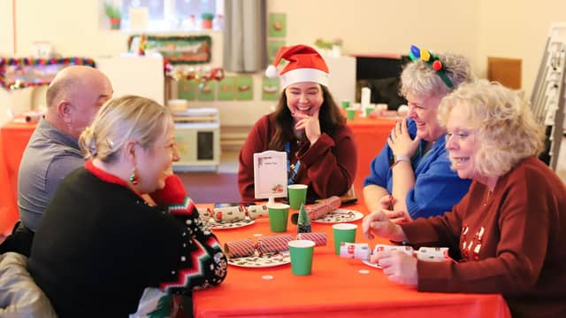 Futures colleagues and customers at one of its Christmas meals.