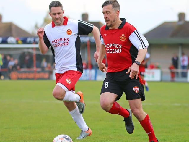 Current Northampton Town boss Jon Brady featured in the Legends Match