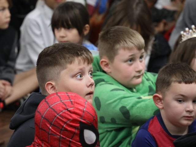 Children and staff at Kingswood Primary Academy on World Book Day