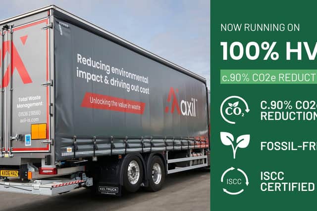 Axil has switched its entire fleet to Hydrotreated Vegetable Oil