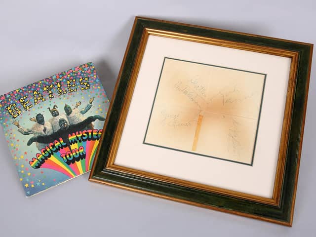 Beatles fans can bid on these autographed items