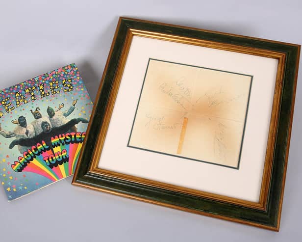 Beatles fans can bid on these autographed items