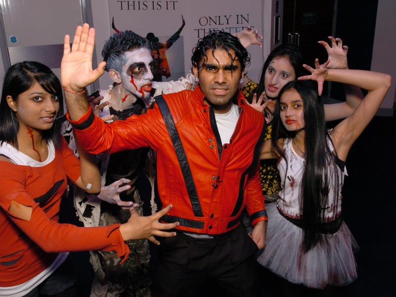 Kettering: Odeon Thriller dancers for This is it movie Dancers from Desi Masti Dance Academy take on the thriller dance. Pictured from left: Bhavin Bhatt, 20, Jessica Bilimaria, 16, Durgesh Makwana, 22, Charamyeet Khabra, 24 and Nimisha Patel, 19. Saturday, 31st October 2009 : Retro special from the archive of the Odeon, Kettering