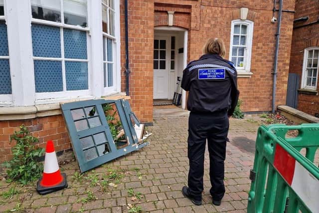 Police at the scene in Headlands. Picture by Alison Bagley