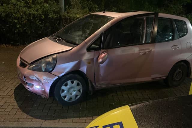 The Honda Jazz that had been stolen /Northants Road Policing