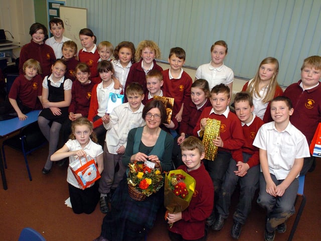 Corby, Woodnewton- A Learning Community, teacher retires. Charlotte Parkin with her year 5 students 2011