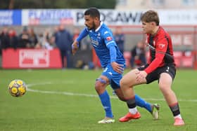 Leon Lobjoit in action for Bedford Town against Kettering at Latimer Park last season (Picture: Peter Short)