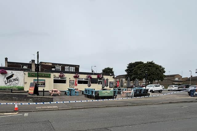 The area around The Phoenix was taped off, although the stabbing happened next to the pub in the car park. Image: National World