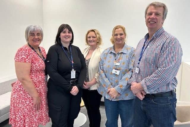 Members of the new Retail Crime Team with representatives from Northamptonshire Business Crime Partnership.