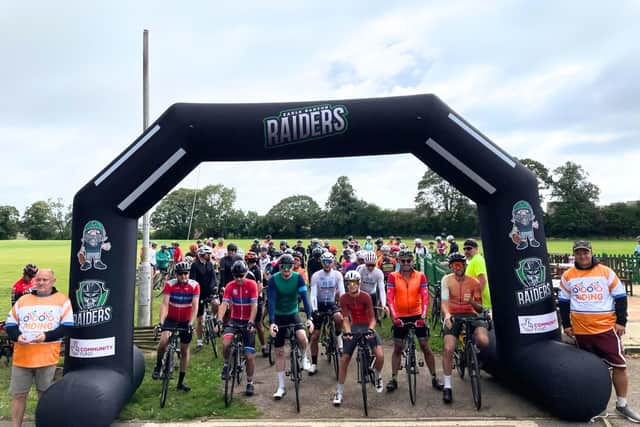 The event begins at Earls Barton Cricket Club, with three route options including 100, 60 and 25 miles