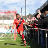 Adi Yussuf celebrates putting Kettering Town in front against Alvechurch (Picture: Peter Short)