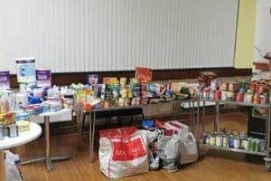 Donations for the Food Bank from Slimming World at Corby Church Scotland Beanfield Ave Corby