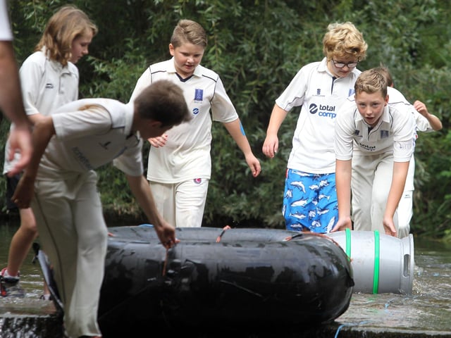 Geddington Trundle: Geddington: Annual barrel rolling competition  The Geddington Junior Cricket Club  2014
