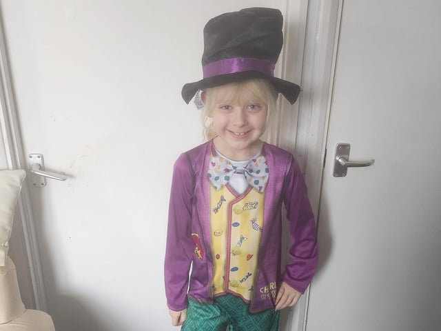 Jessica, age 7, from Corby, as Willy Wonka