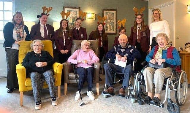 The students performed for the first time at Brampton View care home and enjoyed meeting the residents