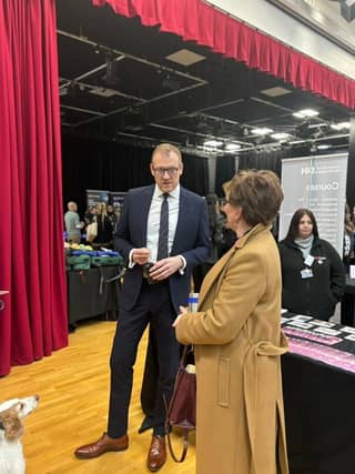 Principal Richard Shaw with Careers Consultant Claire Coles at the Fair