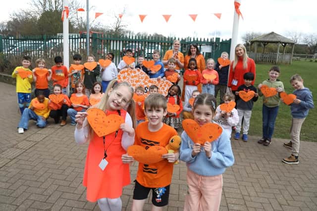 Brambleside Primary School raising money for Team Sebastian on Orange Day/National World