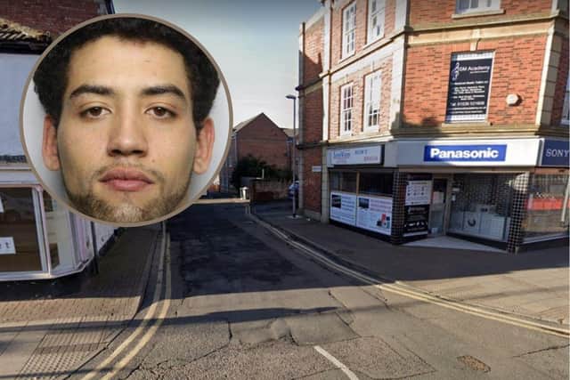 Brett Stuart Trevor was seen on CCTV in Ebenezer Place, off Silver Street, brandishing a large knife