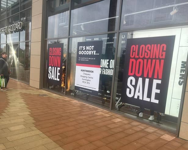 Robert Goddard has closed its store at Rushden Lakes