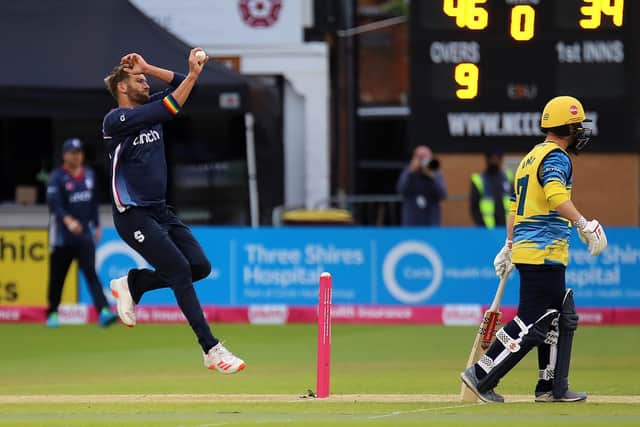 It was another difficult night for AJ Tye, who conceded 52 runs in his four overs (Picture: Peter Short)