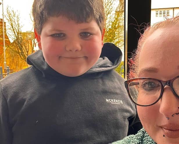 Emma Reeve, 32, from Daventry, a mother-of-three, pictured together with her youngest son, eight-year-old Frankie.
