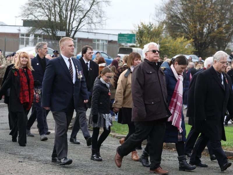Corby RBL Remembrance Sunday parade and service at Corby War Memorial/