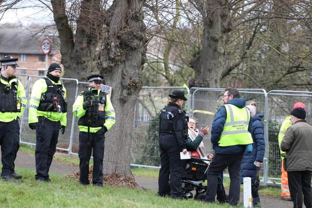 Police clear the work area