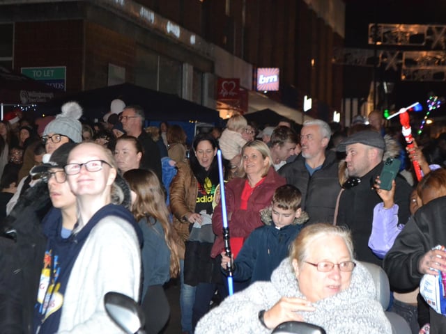 All smiles as Wellingborough officially welcomes the festive season with the annual Christmas lights switch-on